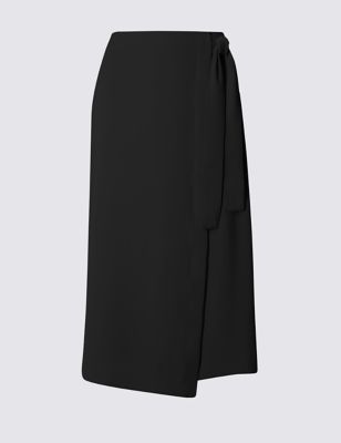 Waist Tie Wrap Asymmetrical Skirt